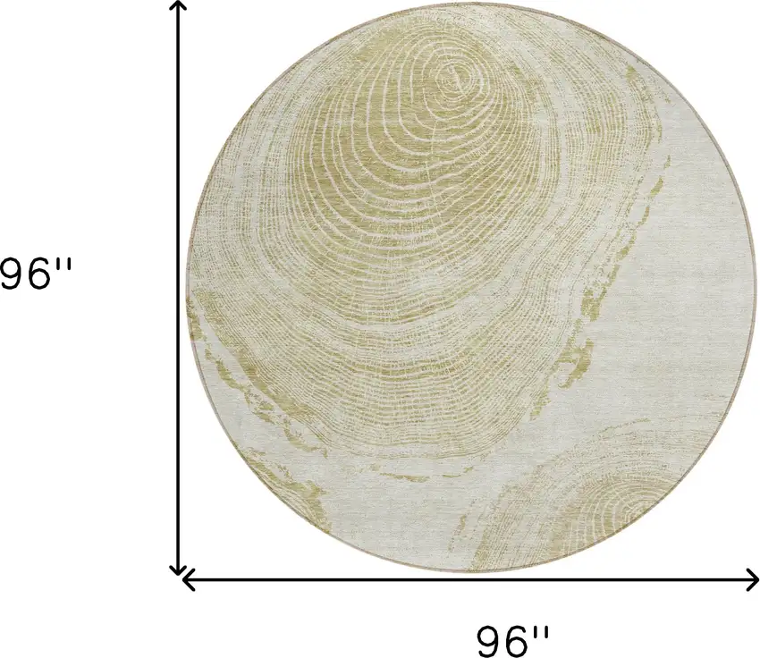 8' Khaki Beige And Taupe Round Abstract Washable Indoor Outdoor Area Rug Photo 9