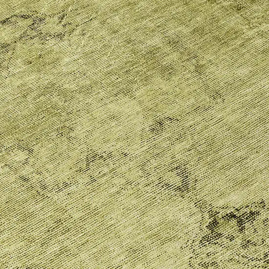 8' Khaki Brown And Taupe Round Oriental Washable Indoor Outdoor Area Rug Photo 9