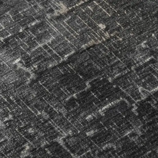 8' Khaki Gray And Charcoal Ombre Washable Round Rug With UV Protection Photo 8