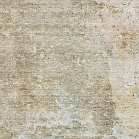 8' Khaki Gray And Gold Abstract Washable Area Rug With UV Protection Photo 2