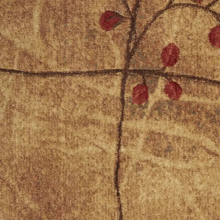 10' Latte Floral Runner Rug Photo 2