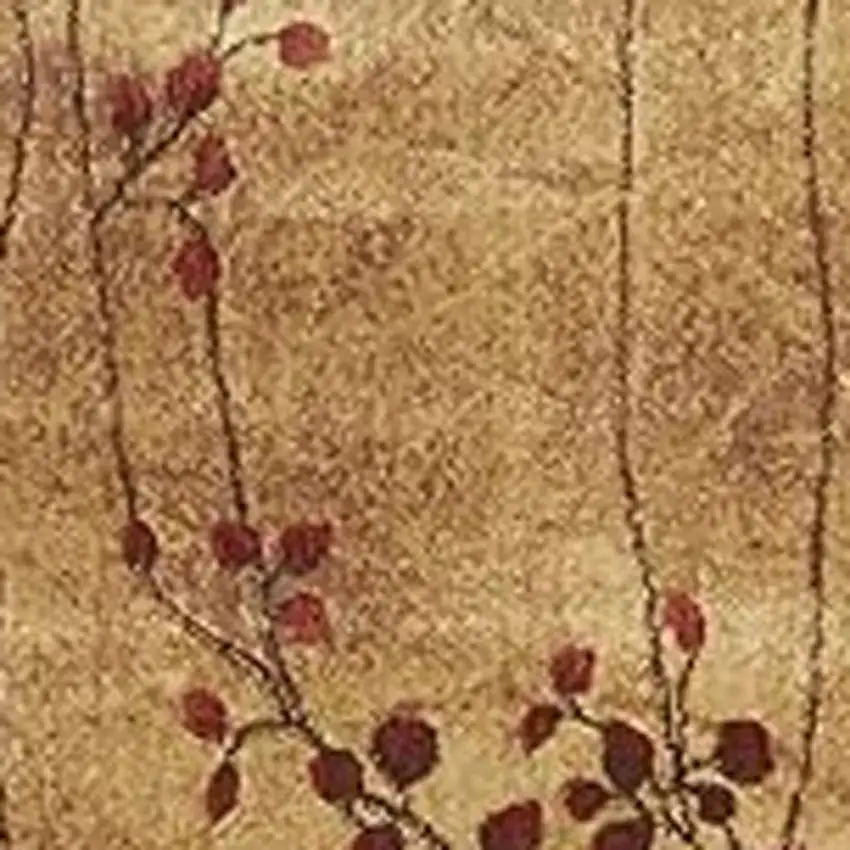 10' Latte Floral Runner Rug Photo 4