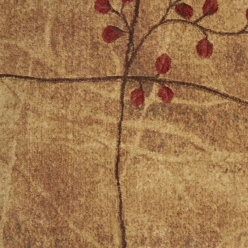 10' Latte Floral Runner Rug Photo 4