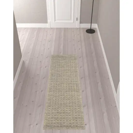 8' Latte Wool Runner Rug Photo 1