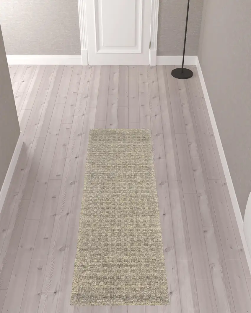 8' Latte Wool Runner Rug Photo 1