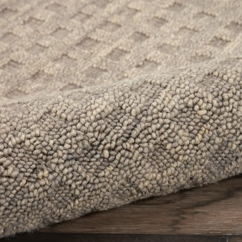 8' Latte Wool Runner Rug Photo 7