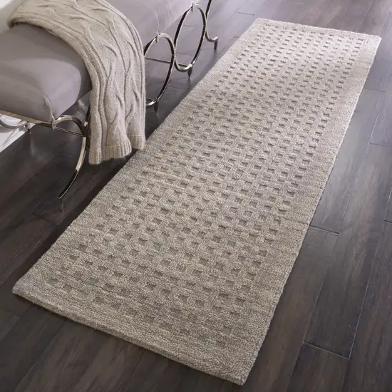 8' Latte Wool Runner Rug Photo 5