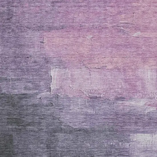 8' Lavender And Green Abstract Washable Area Rug With UV Protection Photo 2