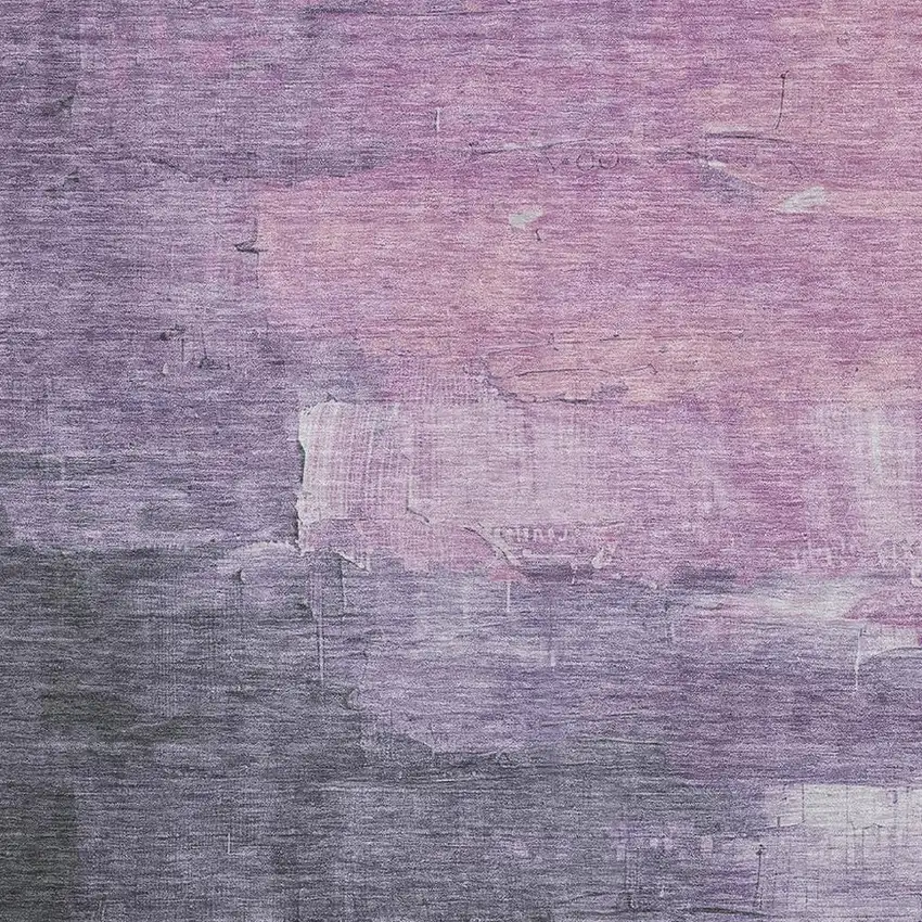 8' Lavender And Green Abstract Washable Area Rug With UV Protection Photo 2