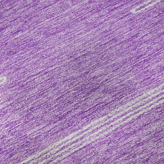 8' Lavender And Ivory Abstract Washable Round Rug With UV Protection Photo 9