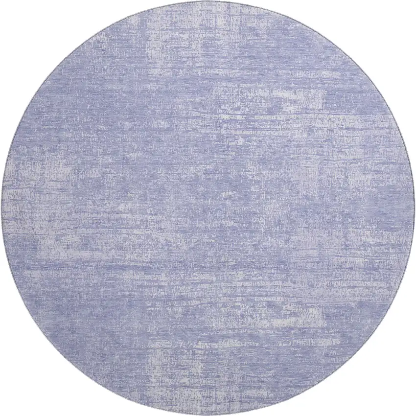 8' Lavender And Ivory Abstract Washable Round Rug With UV Protection Photo 1