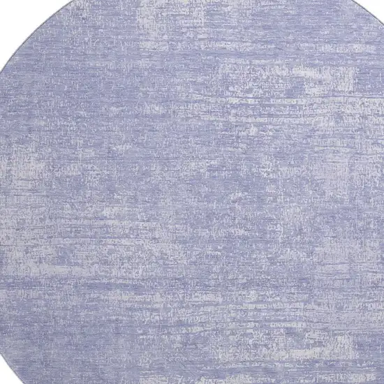 8' Lavender And Ivory Abstract Washable Round Rug With UV Protection Photo 3
