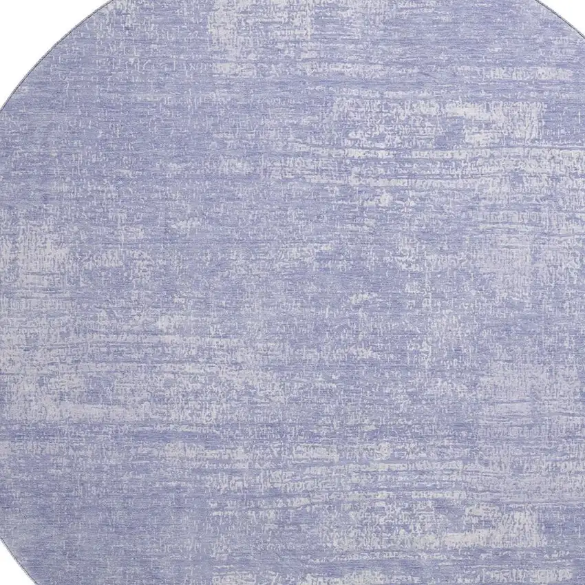 8' Lavender And Ivory Abstract Washable Round Rug With UV Protection Photo 3