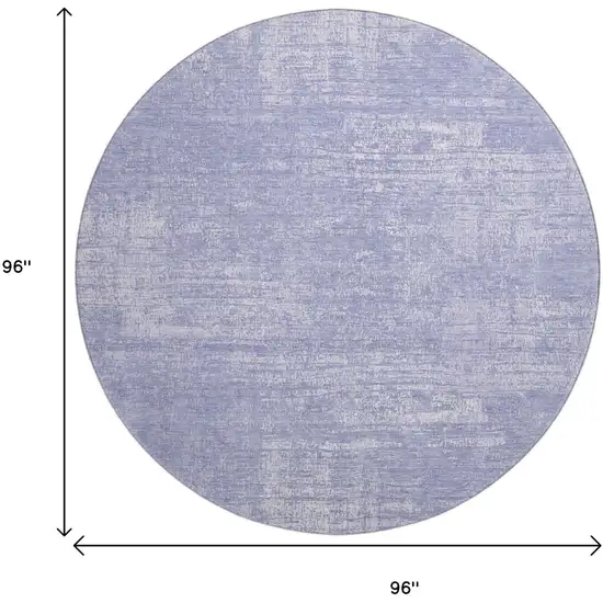 8' Lavender And Ivory Abstract Washable Round Rug With UV Protection Photo 3