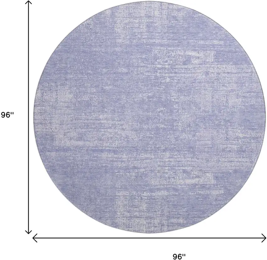 8' Lavender And Ivory Abstract Washable Round Rug With UV Protection Photo 3