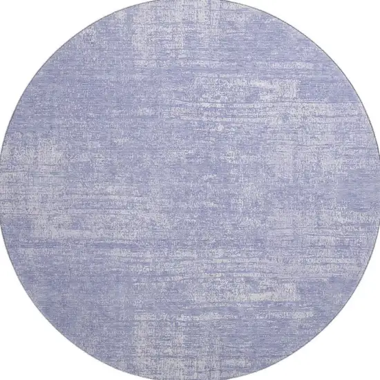 8' Lavender And Ivory Abstract Washable Round Rug With UV Protection Photo 4