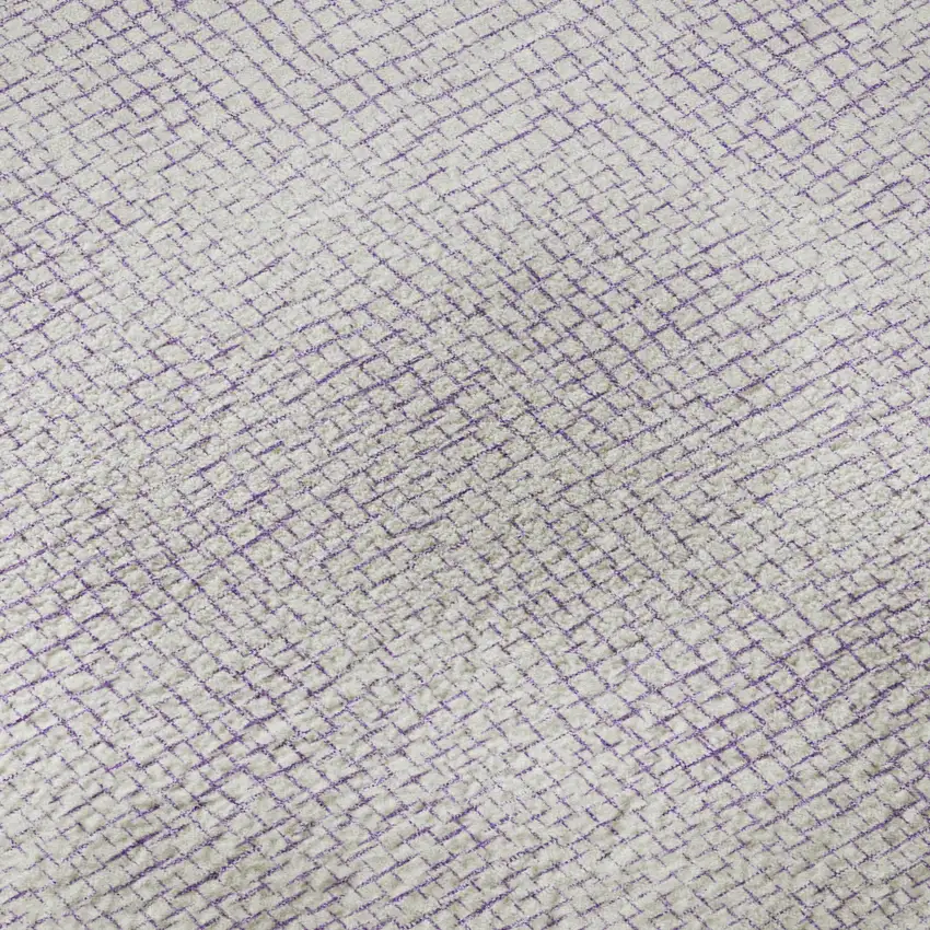 8' Lavender And Ivory Geometric Washable Round Rug With UV Protection Photo 8