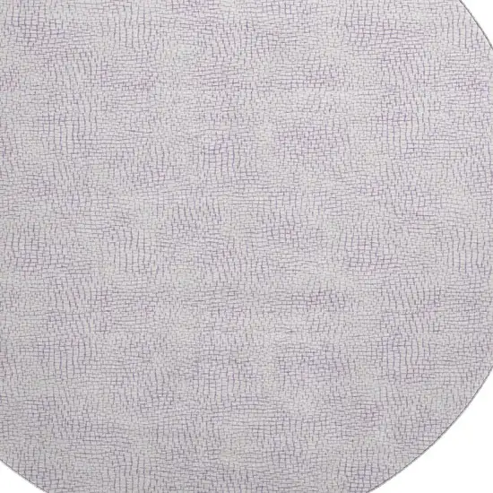8' Lavender And Ivory Geometric Washable Round Rug With UV Protection Photo 2