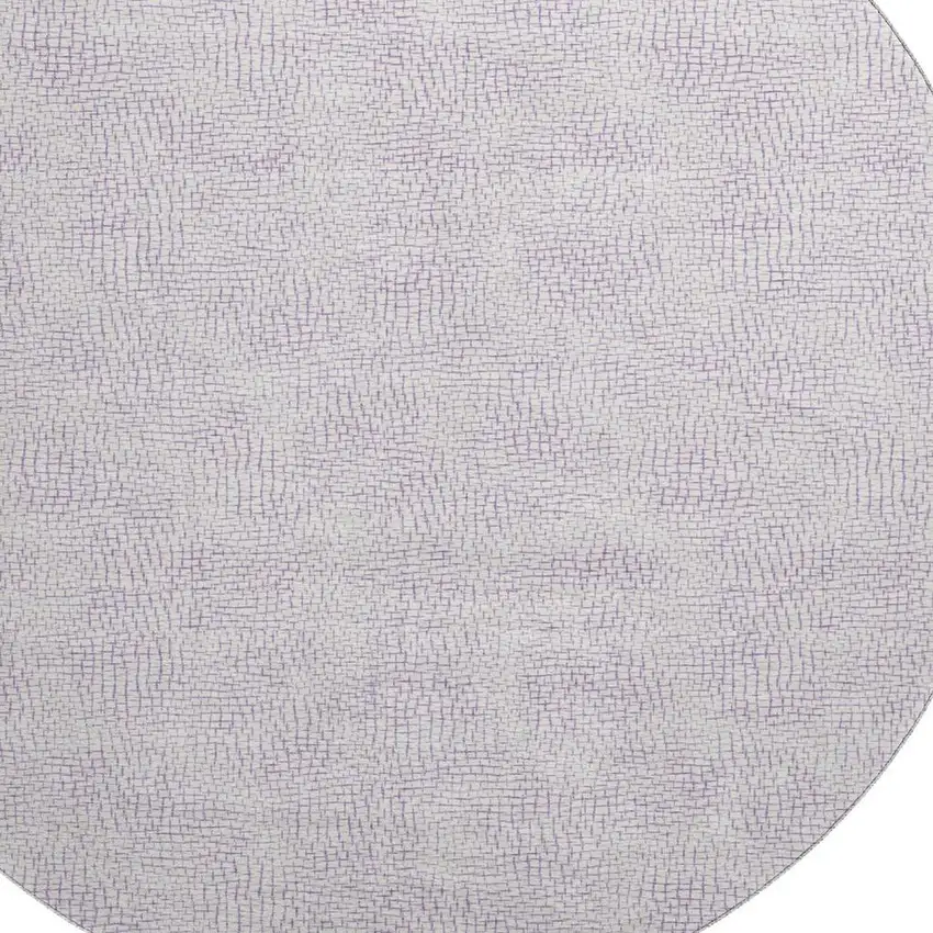 8' Lavender And Ivory Geometric Washable Round Rug With UV Protection Photo 2