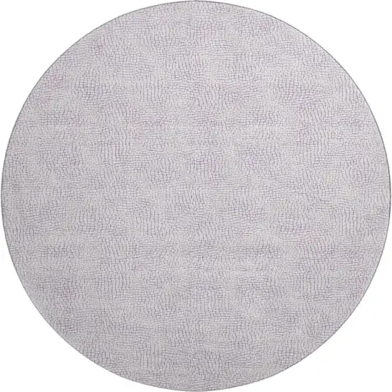 8' Lavender And Ivory Geometric Washable Round Rug With UV Protection Photo 1