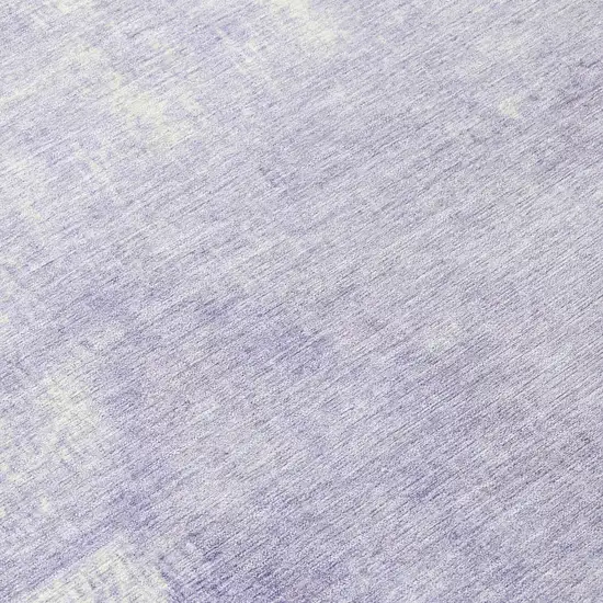 8' Lavender And Ivory Round Abstract Washable Indoor Outdoor Area Rug Photo 8