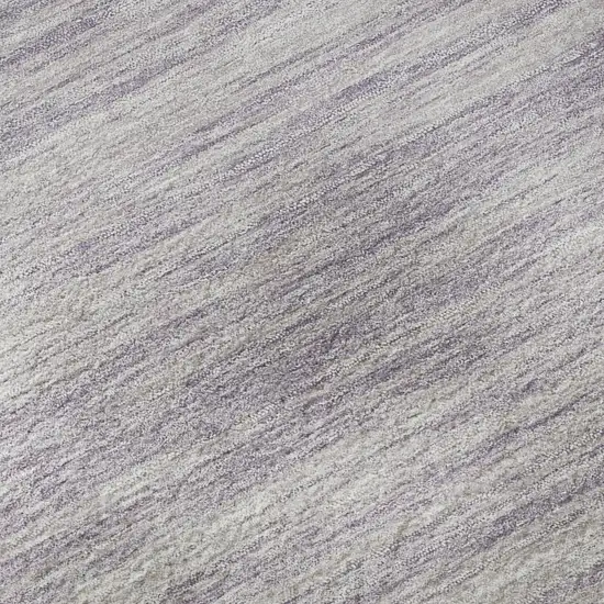 8' Lavender And Ivory Striped Washable Round Rug With UV Protection Photo 8