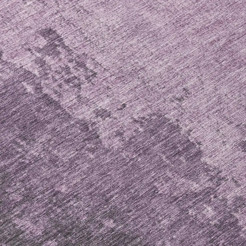 8' Lavender And Lilac Round Abstract Washable Indoor Outdoor Area Rug Photo 9