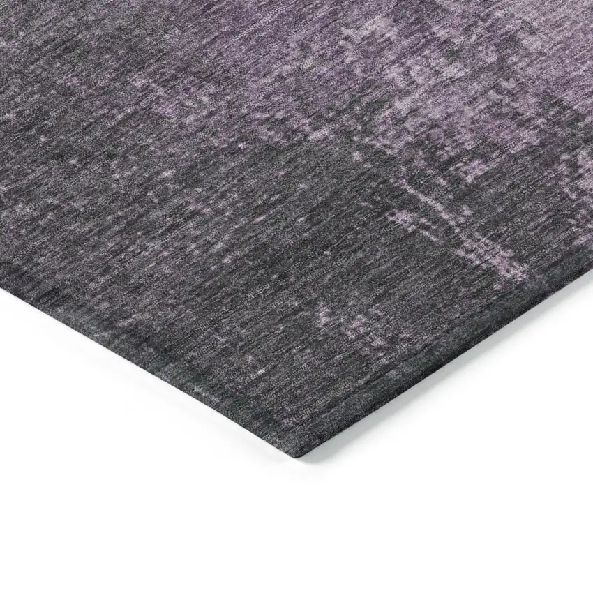 8' Lavender And Lilac Round Abstract Washable Indoor Outdoor Area Rug Photo 7