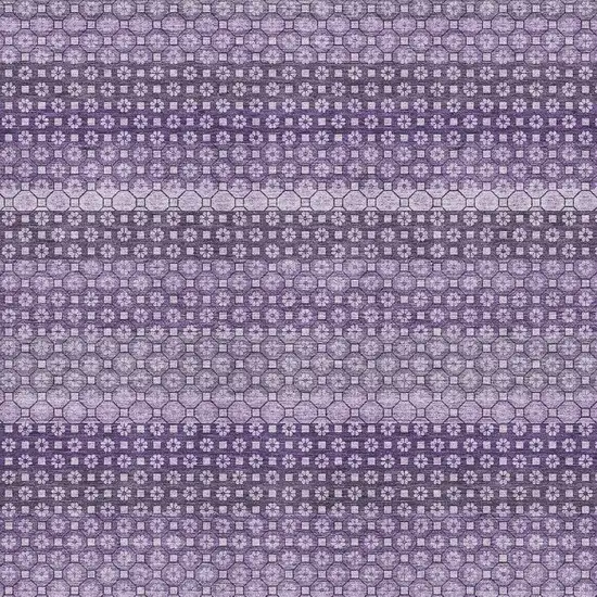 8' Lavender And Lilac Striped Washable Area Rug With UV Protection Photo 2