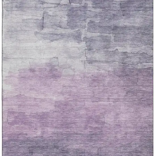 8' Lavender And Lilac Striped Washable Area Rug With UV Protection Photo 3