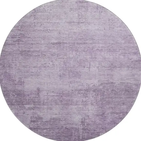 8' Lavender And Purple Abstract Washable Round Rug With UV Protection Photo 3