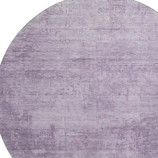 8' Lavender And Purple Abstract Washable Round Rug With UV Protection Photo 2
