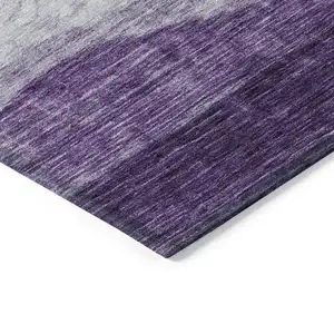 Photo of 8' Lavender And Purple Round Abstract Washable Indoor Outdoor Area Rug