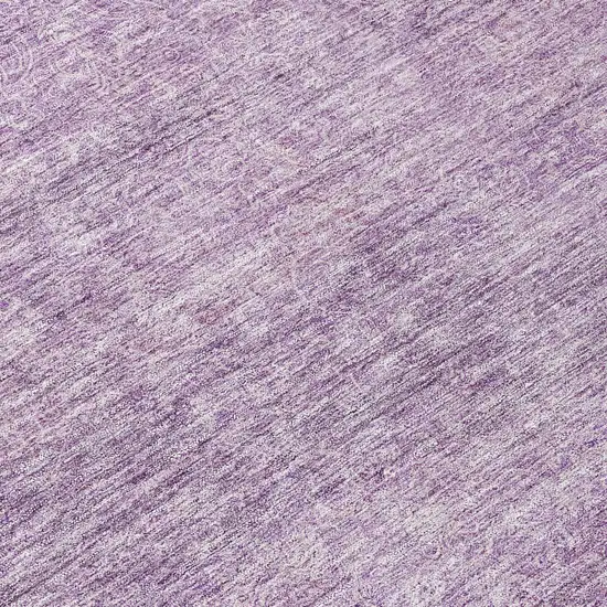 8' Lavender And Purple Round Abstract Washable Indoor Outdoor Area Rug Photo 8