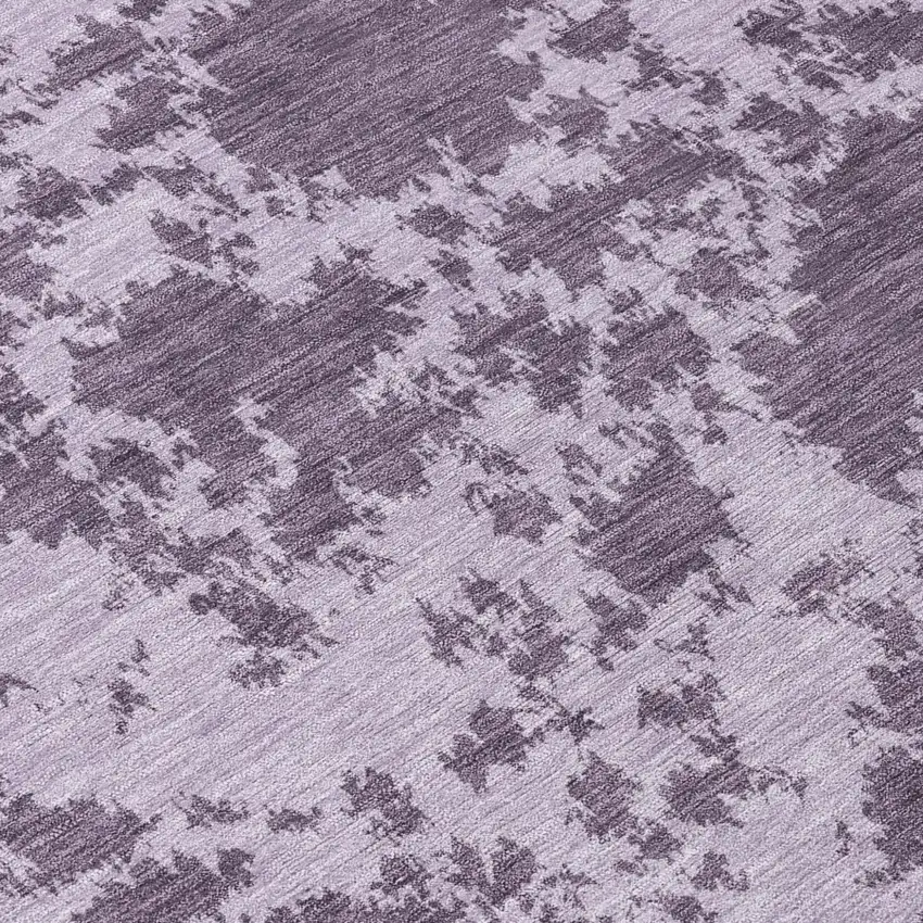 8' Lavender And Purple Round Abstract Washable Indoor Outdoor Area Rug Photo 5