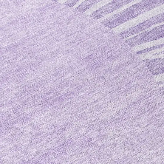 8' Lavender And Purple Round Abstract Washable Indoor Outdoor Area Rug Photo 8