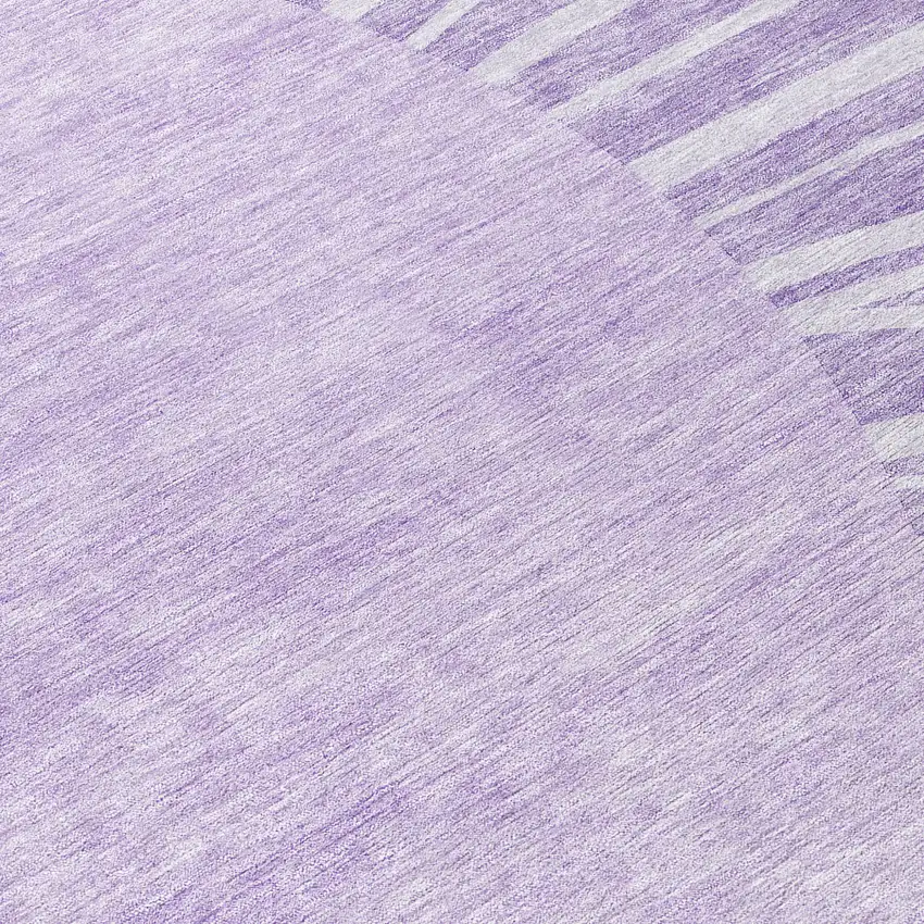8' Lavender And Purple Round Abstract Washable Indoor Outdoor Area Rug Photo 8
