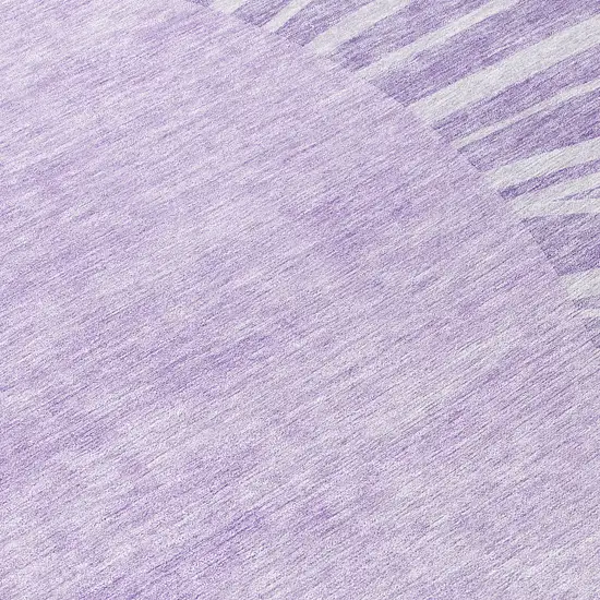 8' Lavender And Purple Round Abstract Washable Indoor Outdoor Area Rug Photo 8