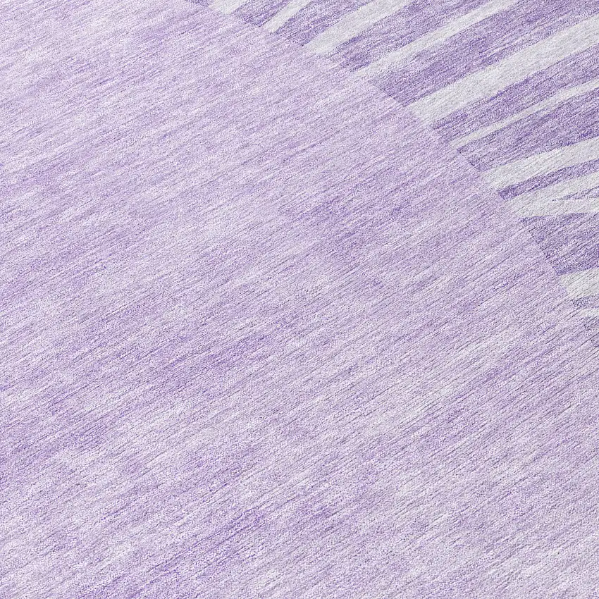 8' Lavender And Purple Round Abstract Washable Indoor Outdoor Area Rug Photo 8