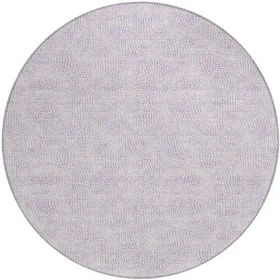 8' Lavender And Purple Round Geometric Washable Indoor Outdoor Area Rug Photo 2