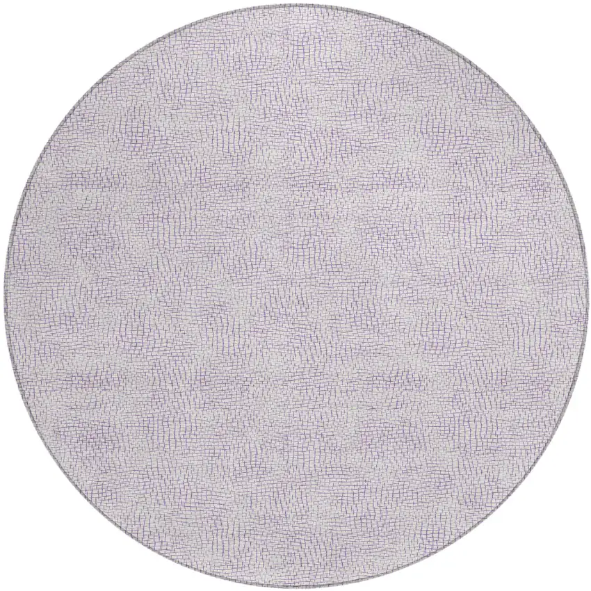 8' Lavender And Purple Round Geometric Washable Indoor Outdoor Area Rug Photo 2