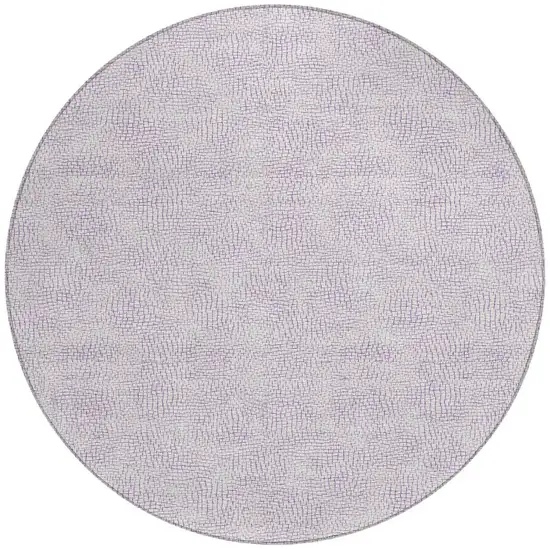 8' Lavender And Purple Round Geometric Washable Indoor Outdoor Area Rug Photo 5