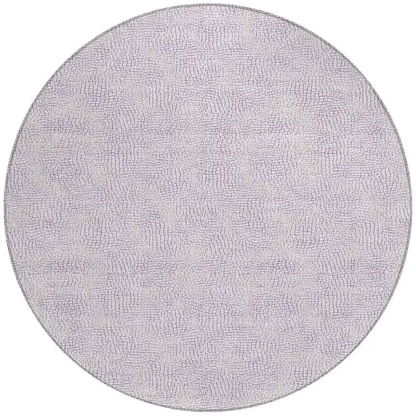 8' Lavender And Purple Round Geometric Washable Indoor Outdoor Area Rug Photo 5