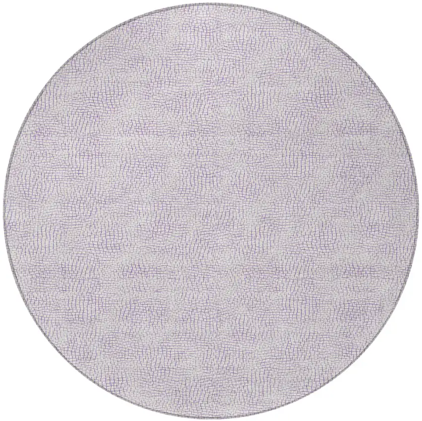 8' Lavender And Purple Round Geometric Washable Indoor Outdoor Area Rug Photo 6