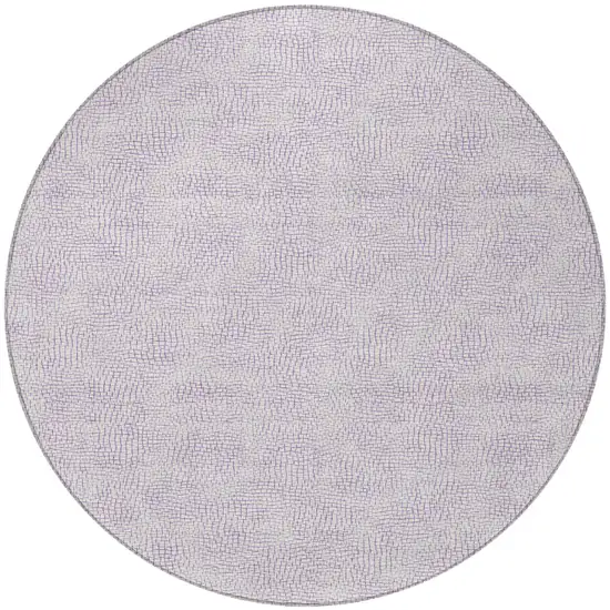 8' Lavender And Purple Round Geometric Washable Indoor Outdoor Area Rug Photo 6