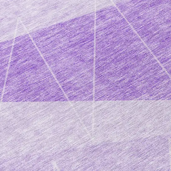 8' Lavender And Purple Round Geometric Washable Indoor Outdoor Area Rug Photo 8