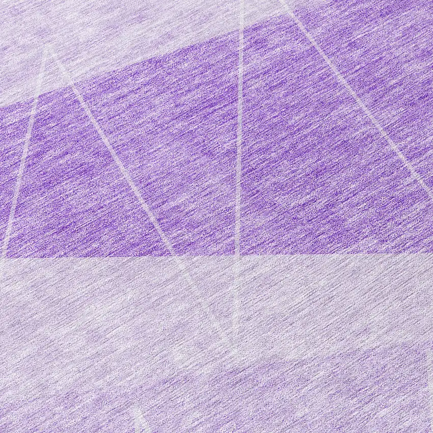 8' Lavender And Purple Round Geometric Washable Indoor Outdoor Area Rug Photo 8