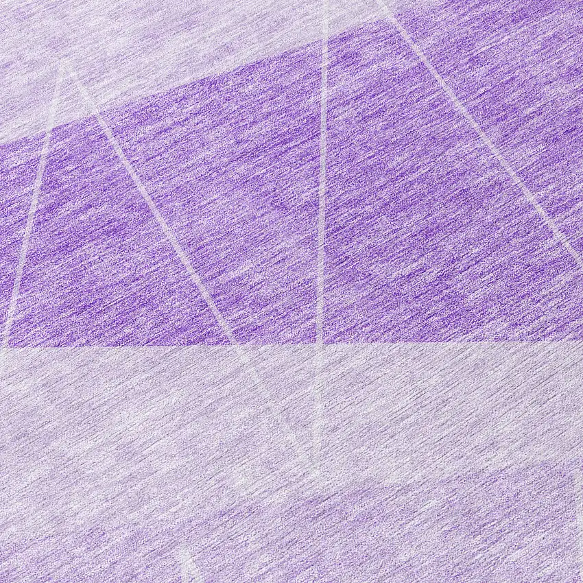 8' Lavender And Purple Round Geometric Washable Indoor Outdoor Area Rug Photo 8