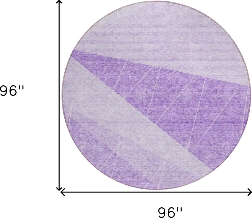 8' Lavender And Purple Round Geometric Washable Indoor Outdoor Area Rug Photo 7
