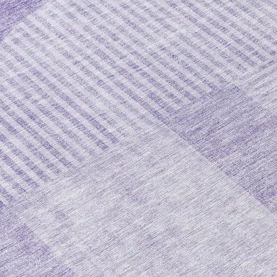 8' Lavender And Purple Round Geometric Washable Indoor Outdoor Area Rug Photo 8